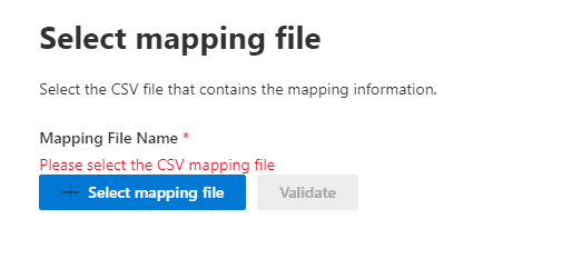 Microsoft Select mapping file