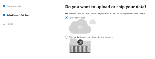 Microsoft upload data