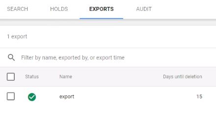 Vault export status